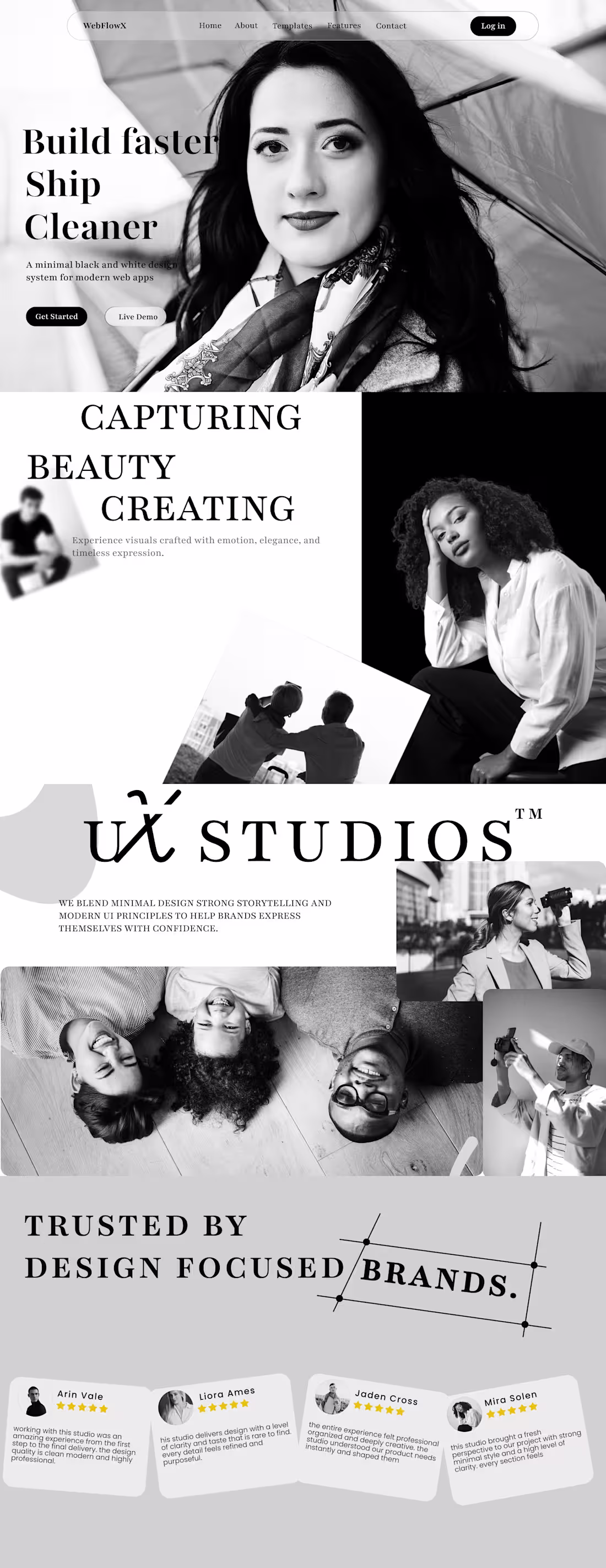 Cover image for This project explores a modern black and white creative stud...