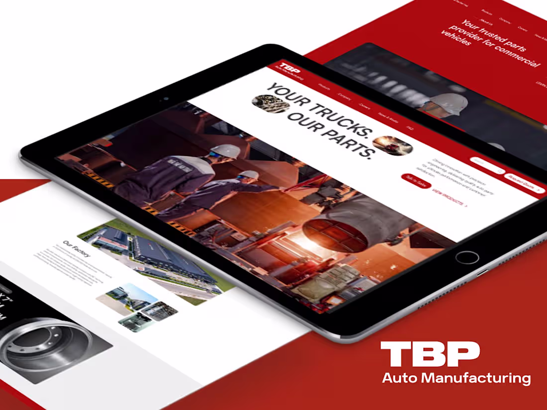 Cover image for ✔ B2B Commercial Vehicle Parts Website | TBP Auto Manufacturing 