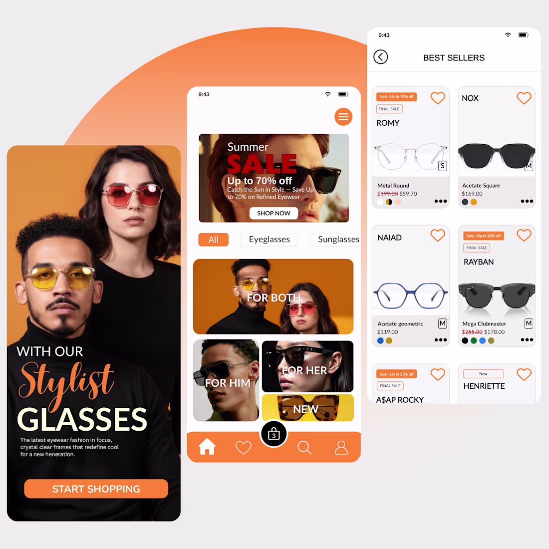 Cover image for Eyeglasses Online Store Mobile App – UI/UX Design