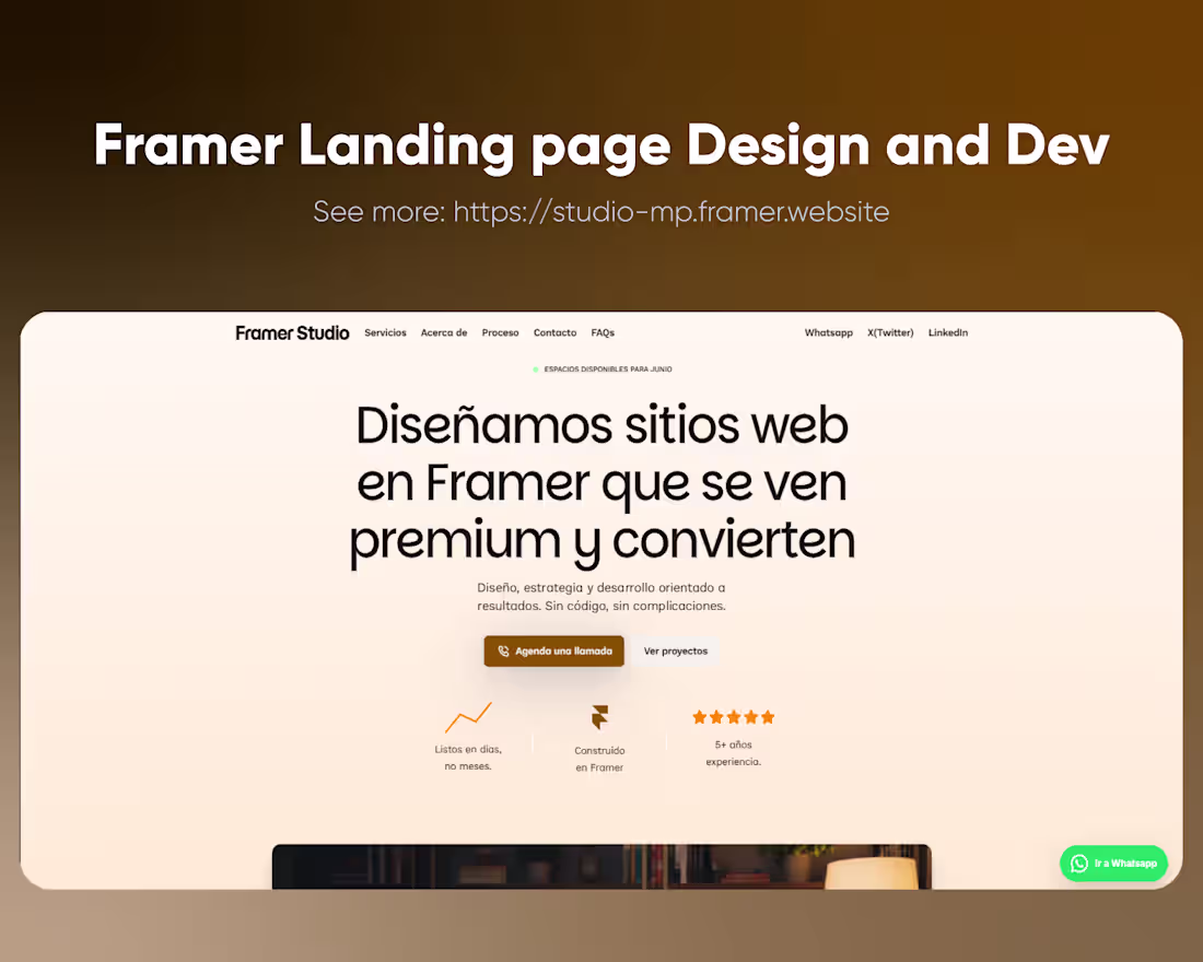 Cover image for Framer Landing page Design and Dev