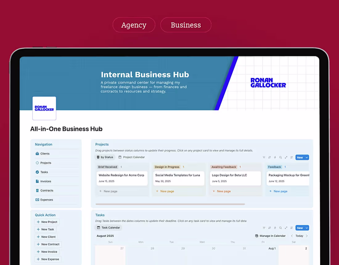 Cover image for Custom Notion Operating System for a Design Agency