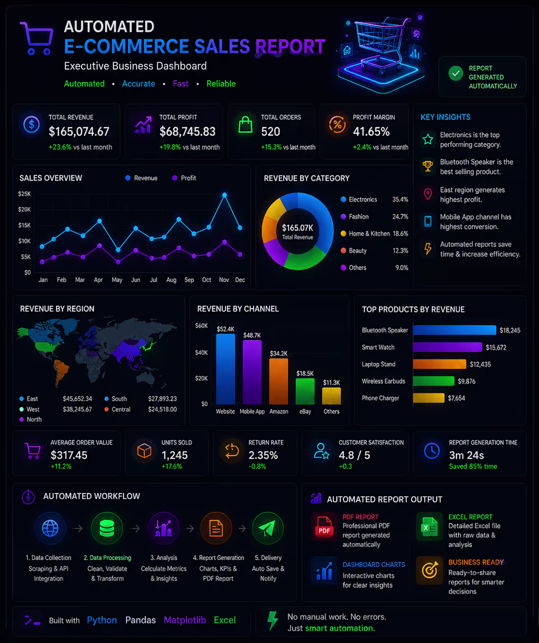 Cover image for Developed an automated e-commerce analytics