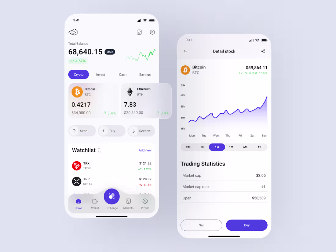 Cover image for Crypto wallet UI concept —