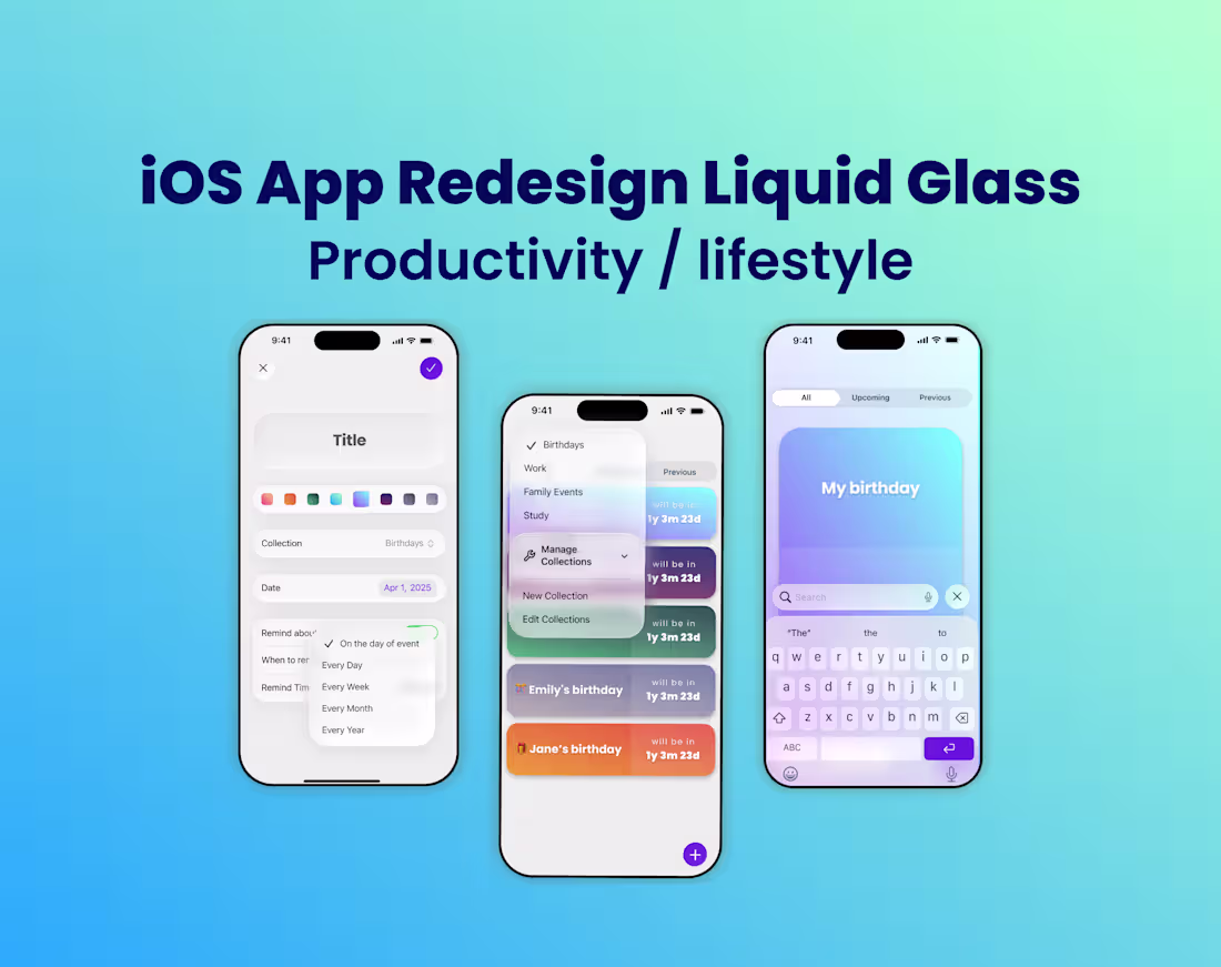 Cover image for Soon — iOS 26 Redesign