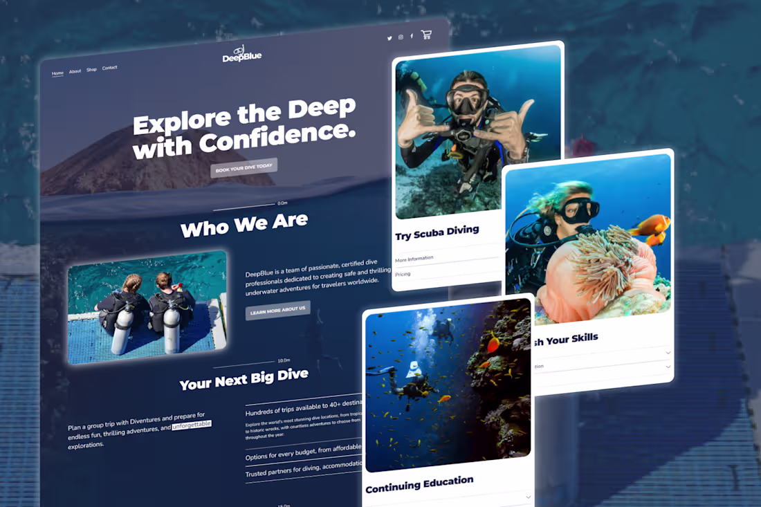 Cover image for DeepBlue | Squarespace Website Design