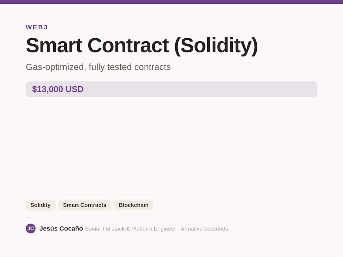 Cover image for Smart Contract (Solidity) + Tests