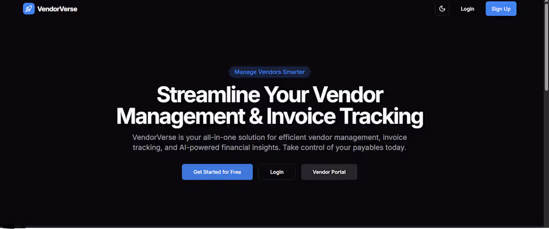 Cover image for VendorVerse | Simplifying Vendor & Invoice Management