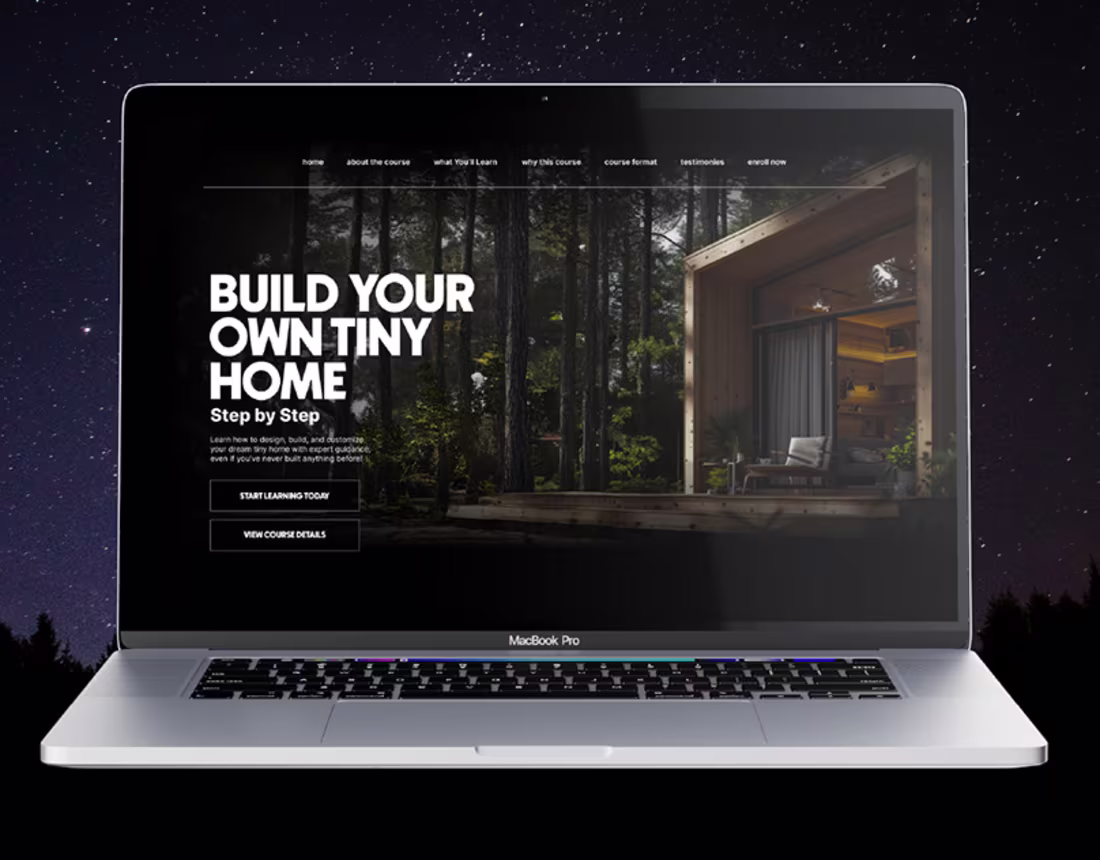 Cover image for DIY Tiny Home Course Landing Page Design