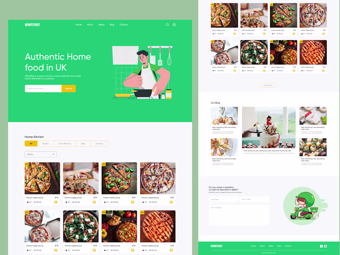 Cover image for Food ordering landing page design.