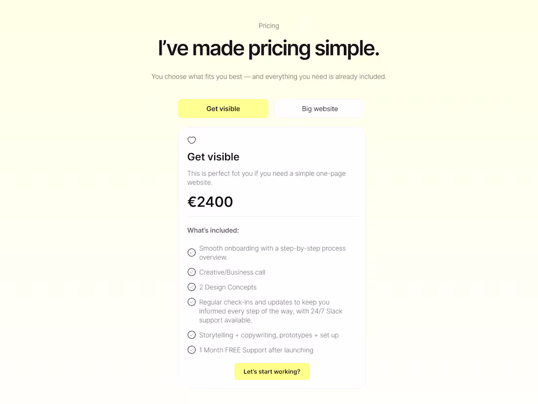 Cover image for Design - Pricing