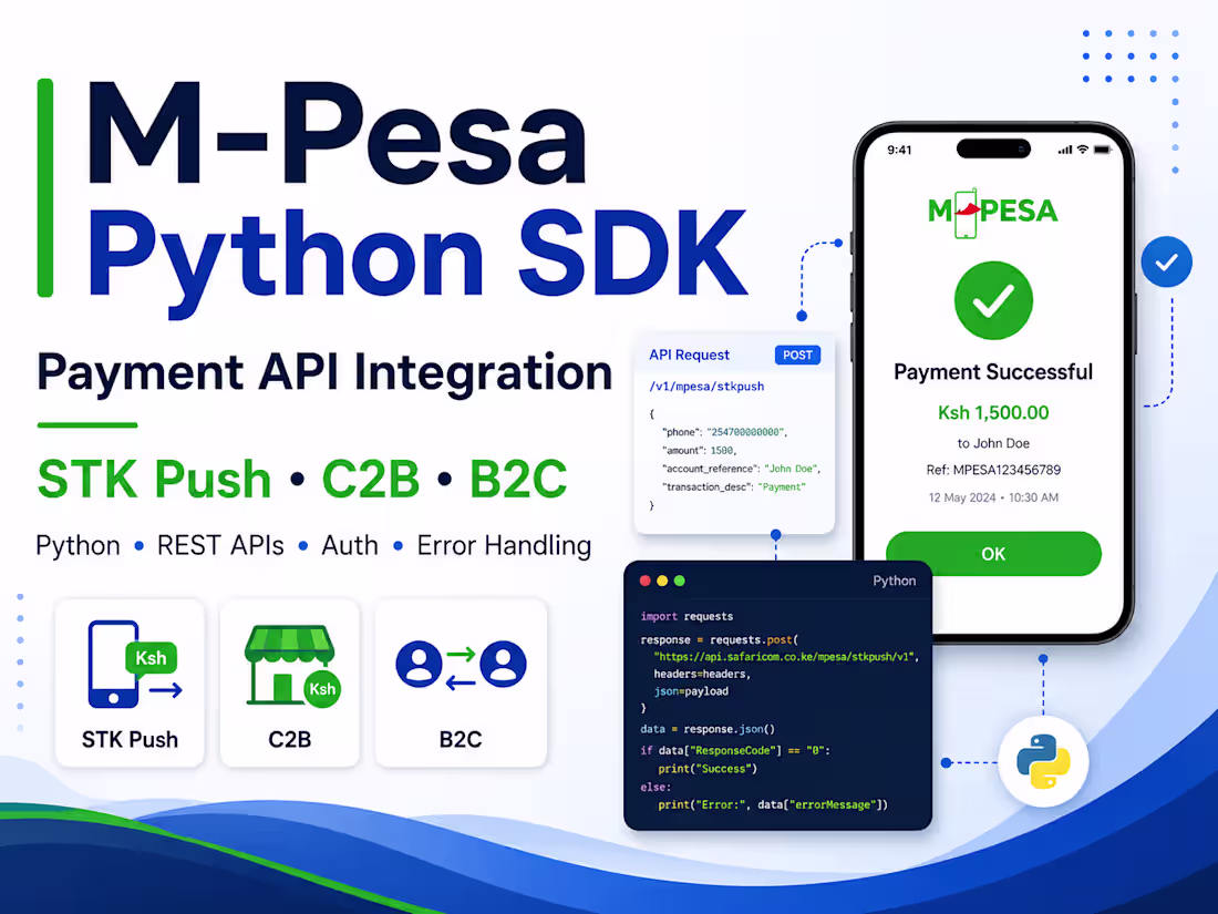 Cover image for M-Pesa Python SDK for Payment
