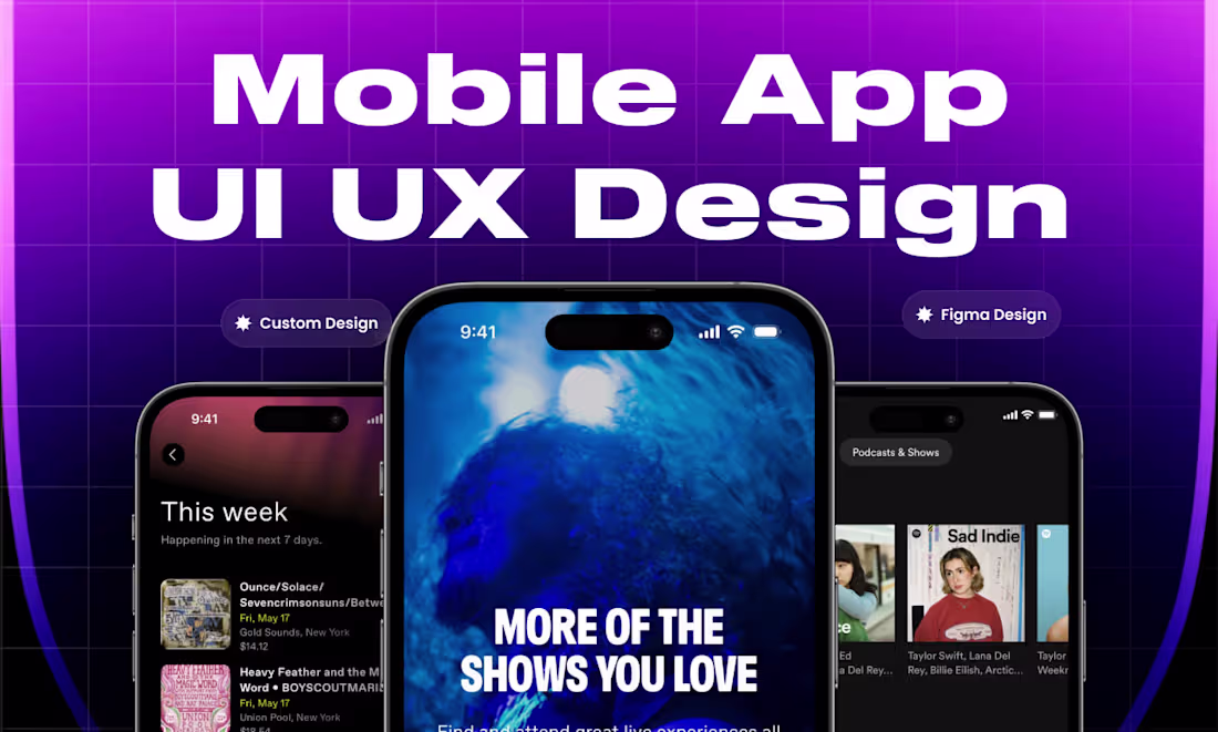 Cover image for Mobile App UI UX and Website UI UX design