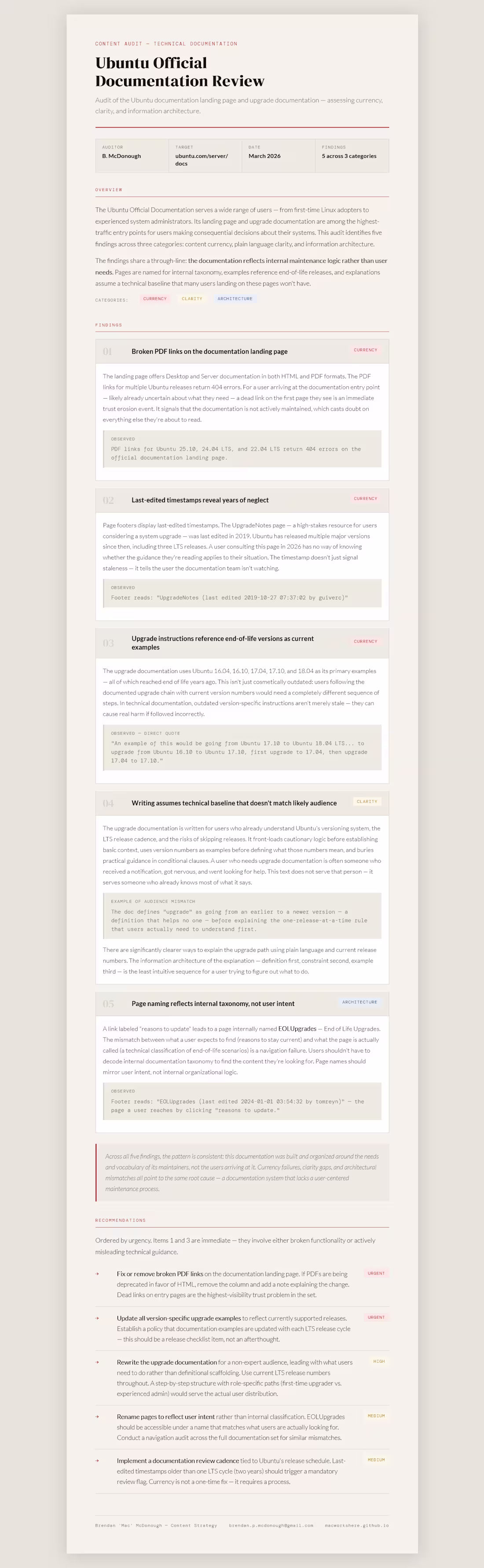 Cover image for Content Audit | Ubuntu Documentation:
