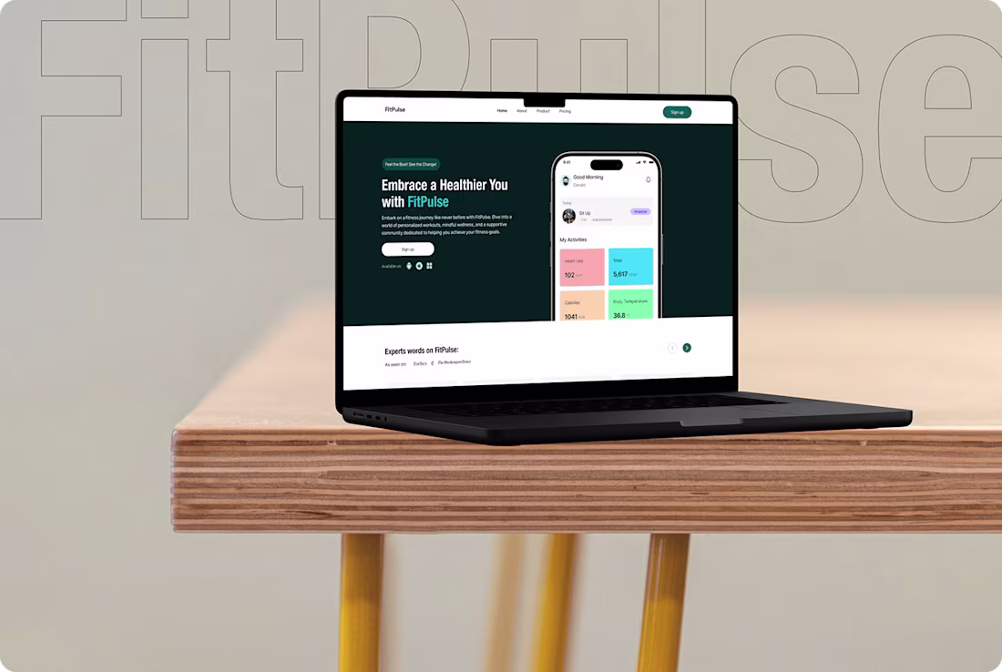Cover image for FitPulse Landing page + app design 
