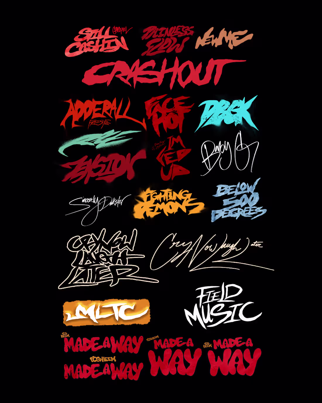 Cover image for Collage Of Hand Drawn Typography