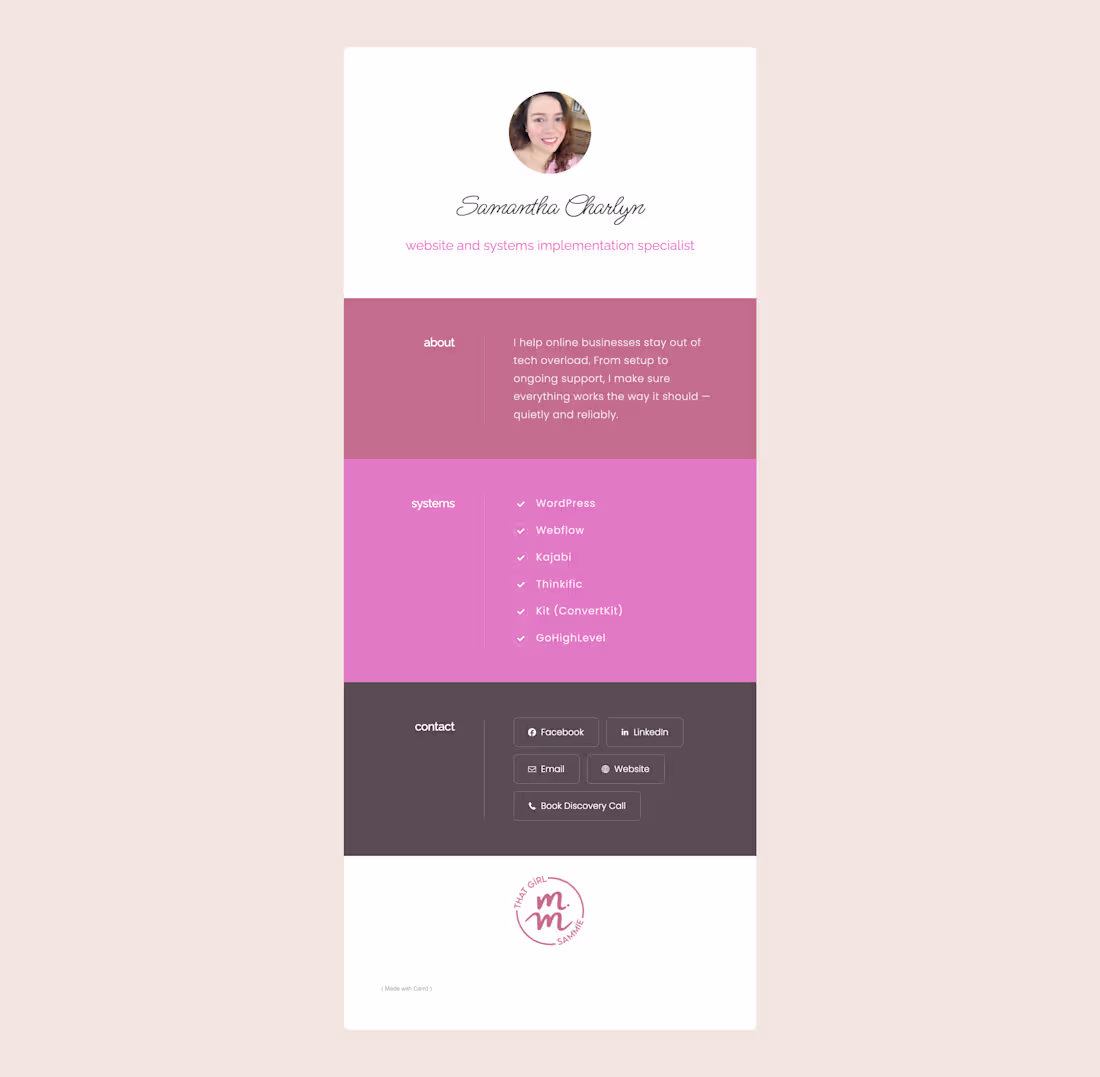 Cover image for Personal Brand One-Pager on Carrd