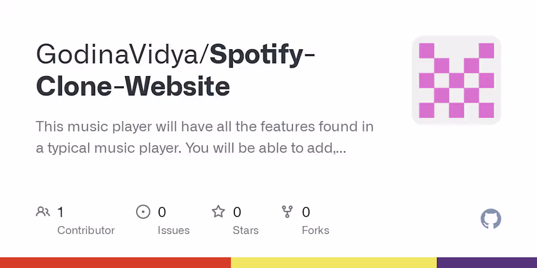 Cover image for GodinaVidya/Spotify-Clone-Website