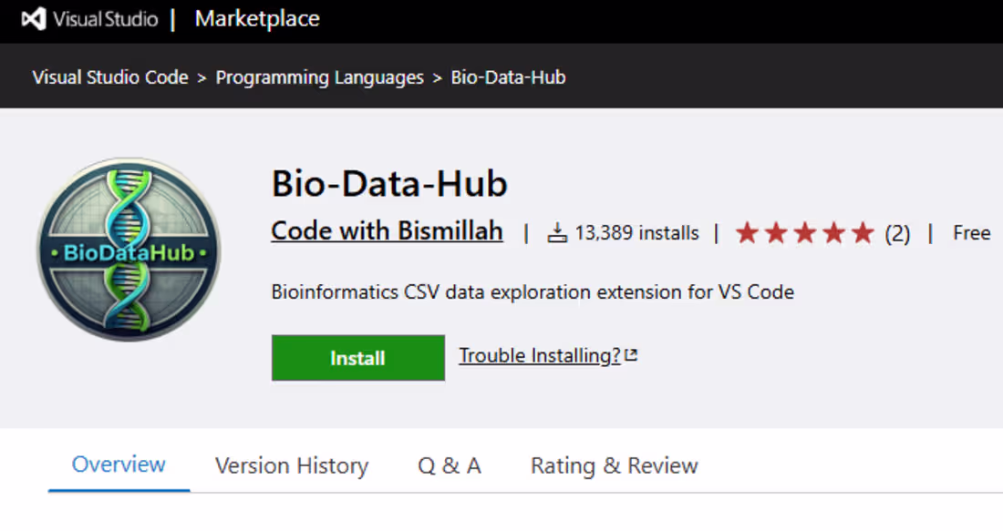 Cover image for Bioinformatics CSV data exploration extension