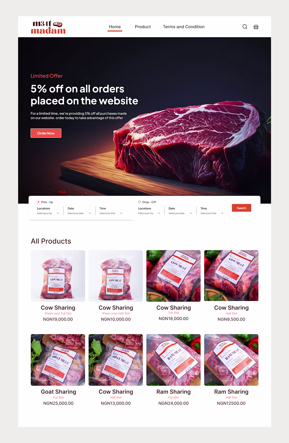 Cover image for Mobile Design For Meat Seller Brand
