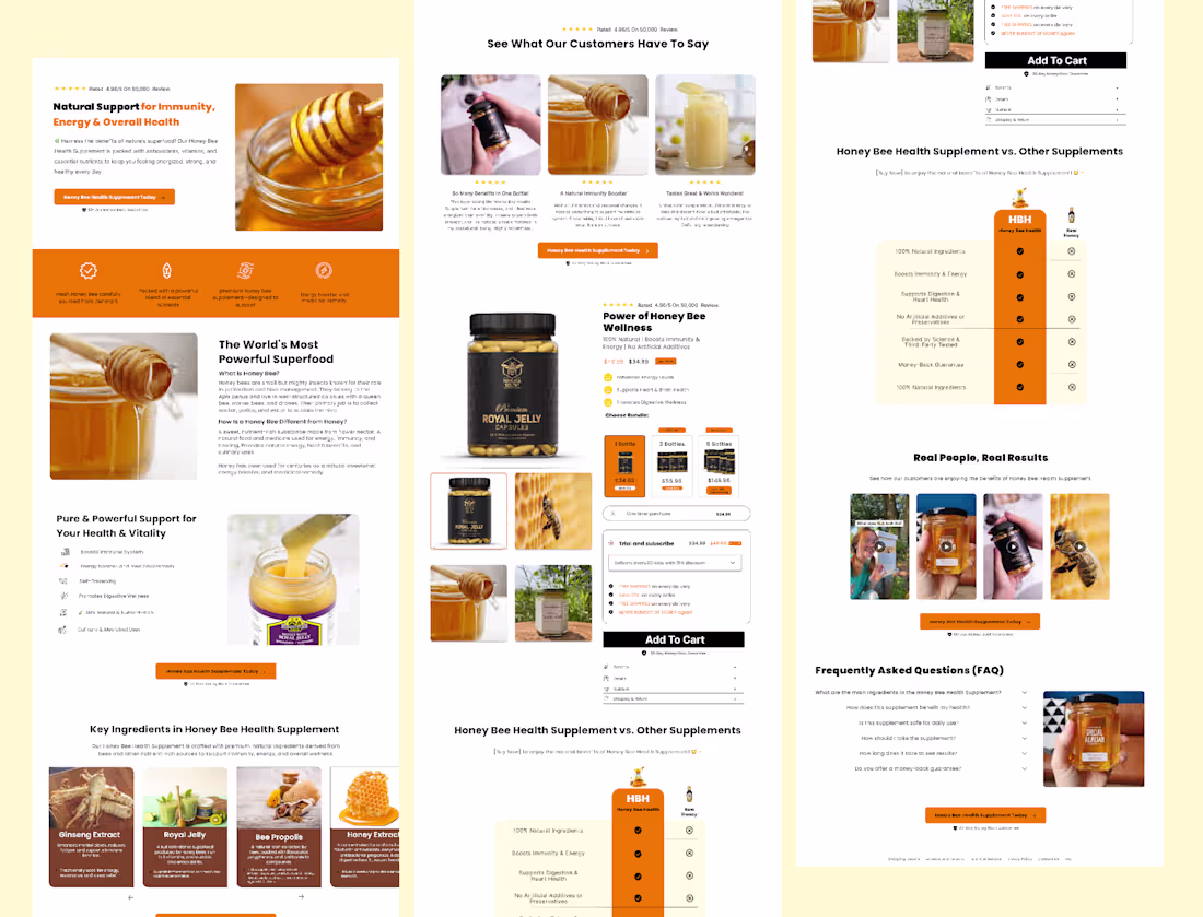 Cover image for landing page for Natural Support for Immunity,  honey 