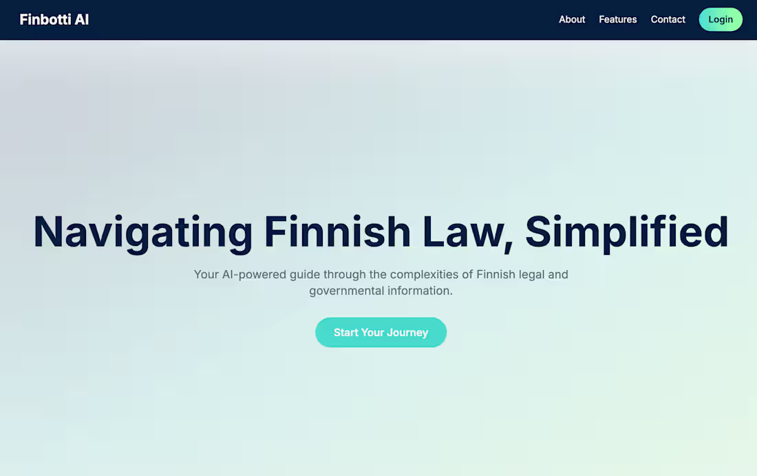 Cover image for Finbotti AI - AI Legal Assistant
