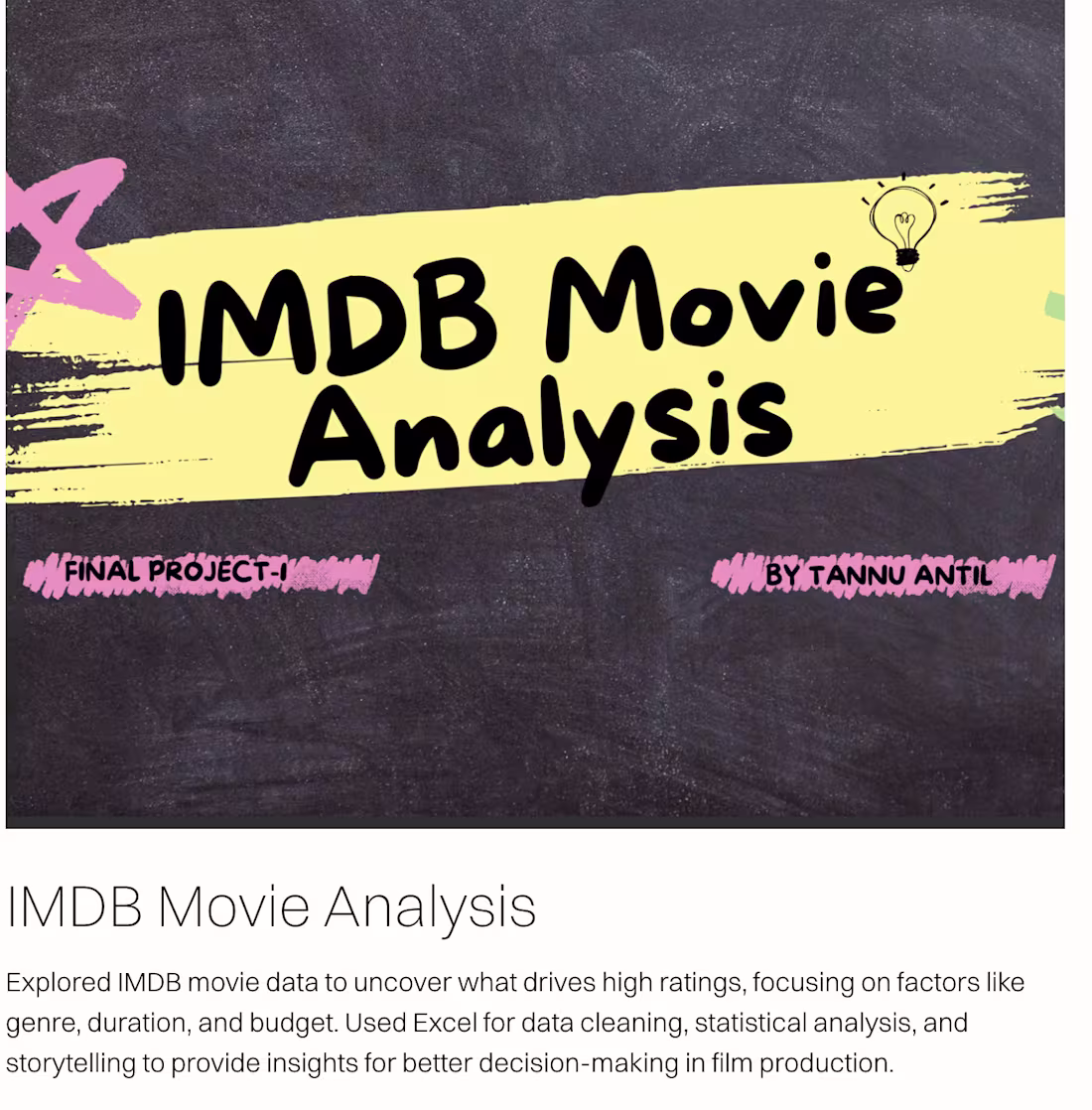 Cover image for IMDB Movie Analysis
Explored IMDB movie