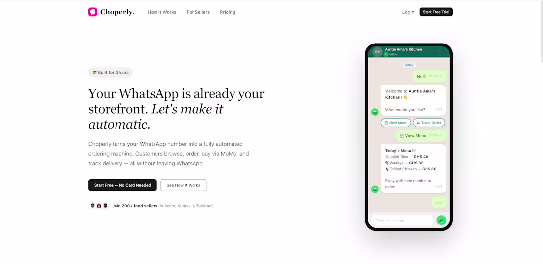 Cover image for Choperly — AI-native ordering platform.