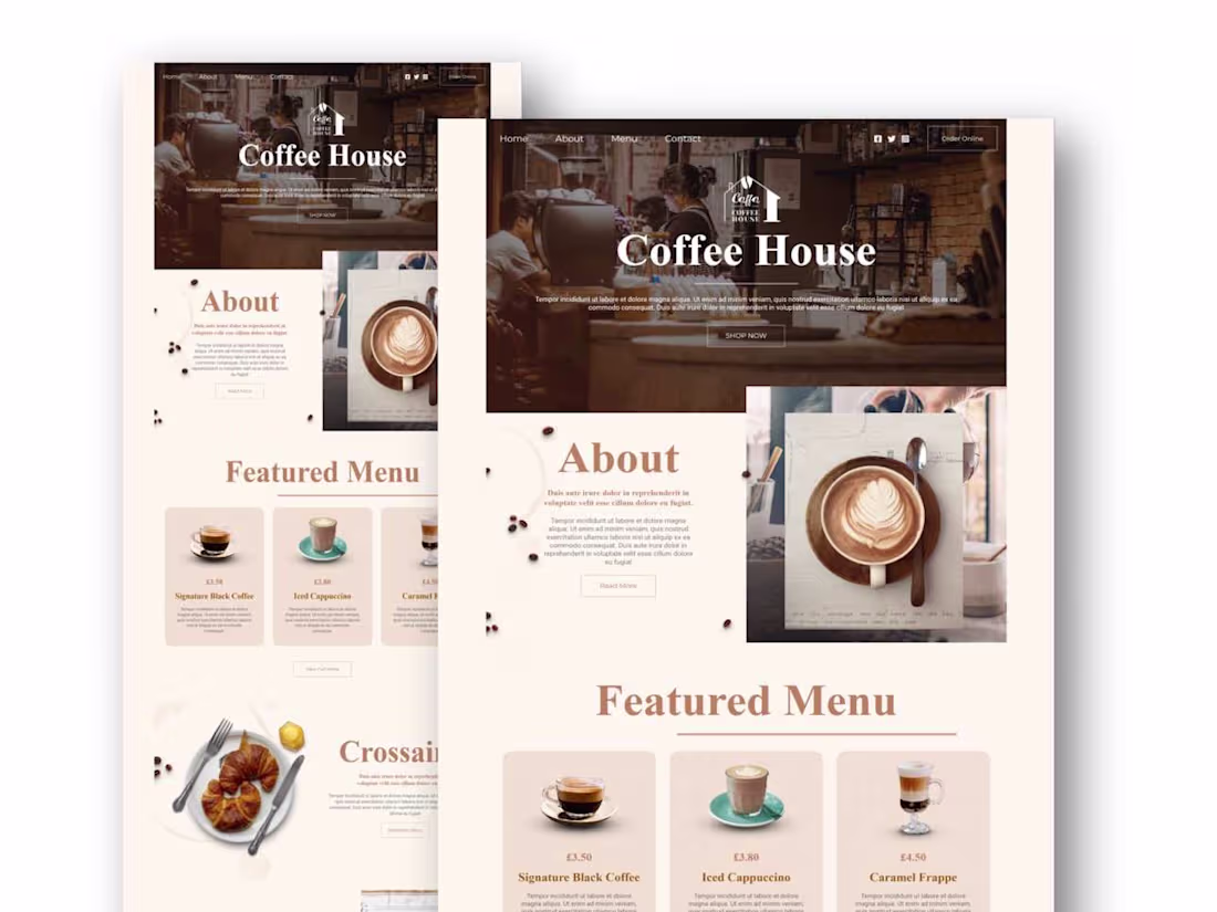 Cover image for Coffee House: Online Café Menu