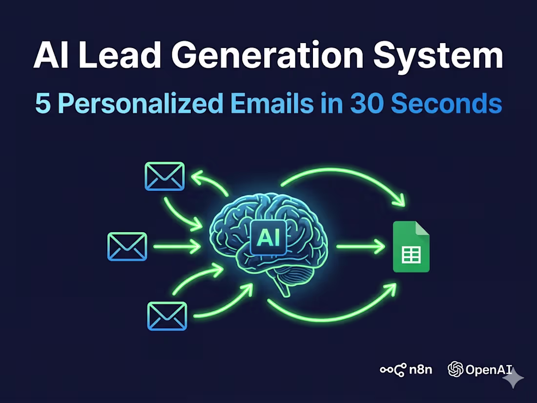Cover image for AI Lead Generation System — 5 Personalized Emails in 30 Seconds