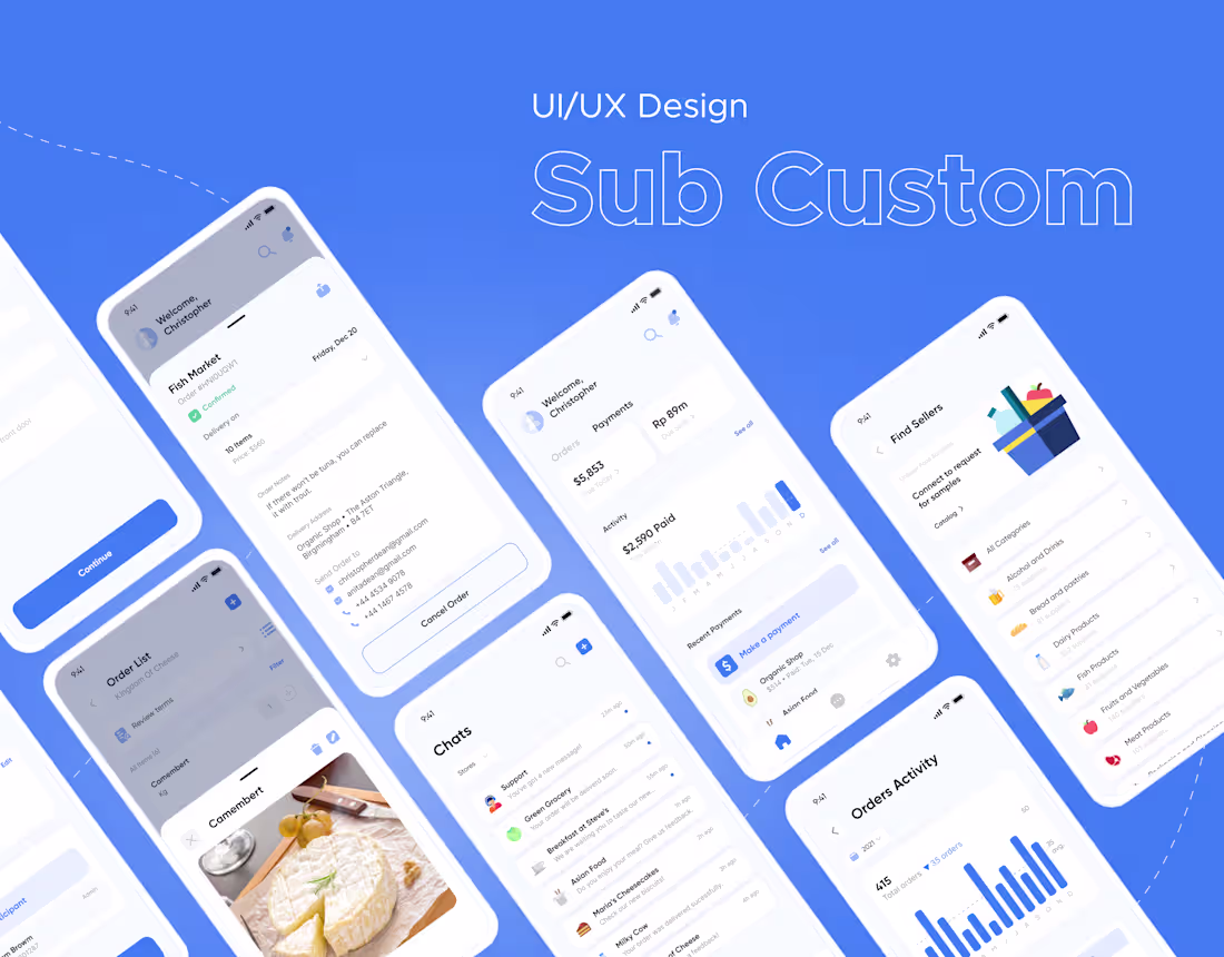 Cover image for Mobile and Web UI/UX Design for Sub Custom