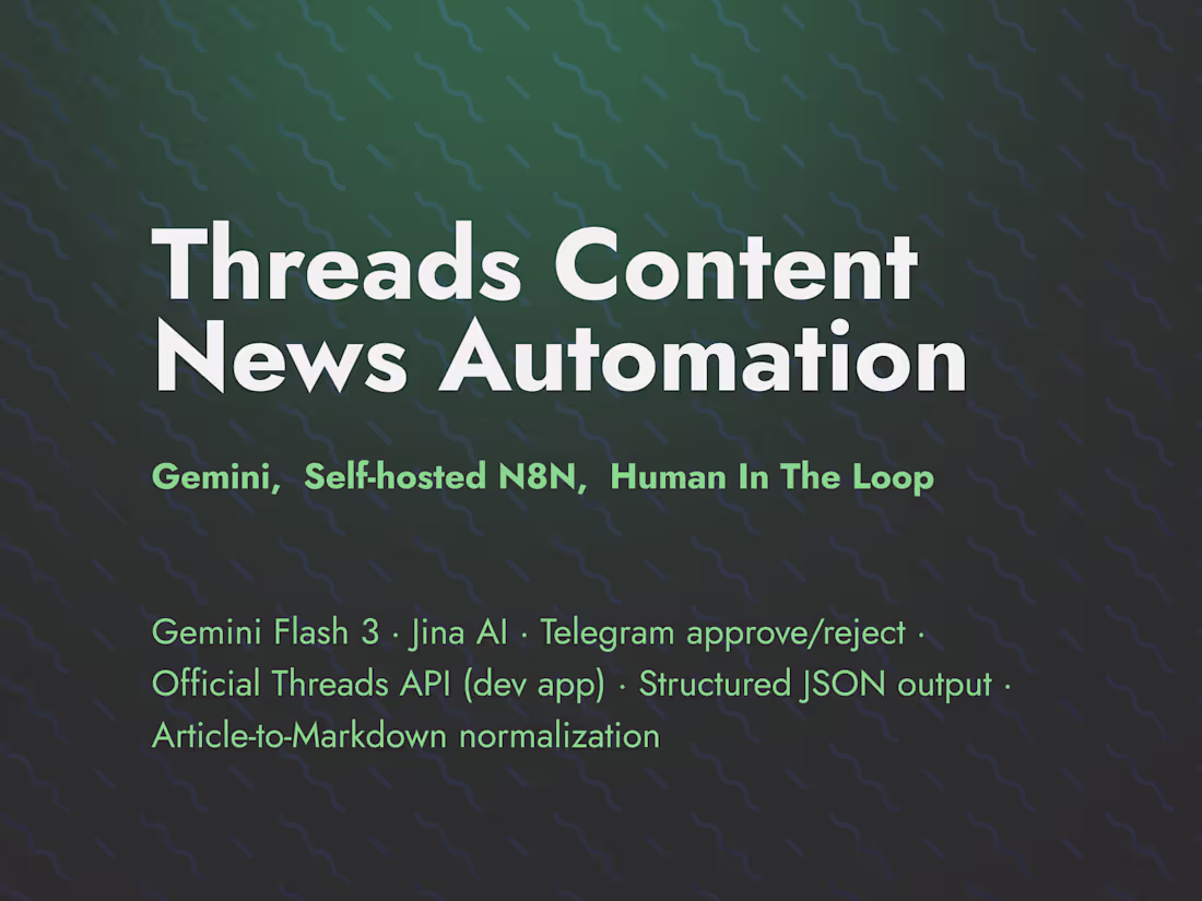 Cover image for Threads Automation Pipeline for News