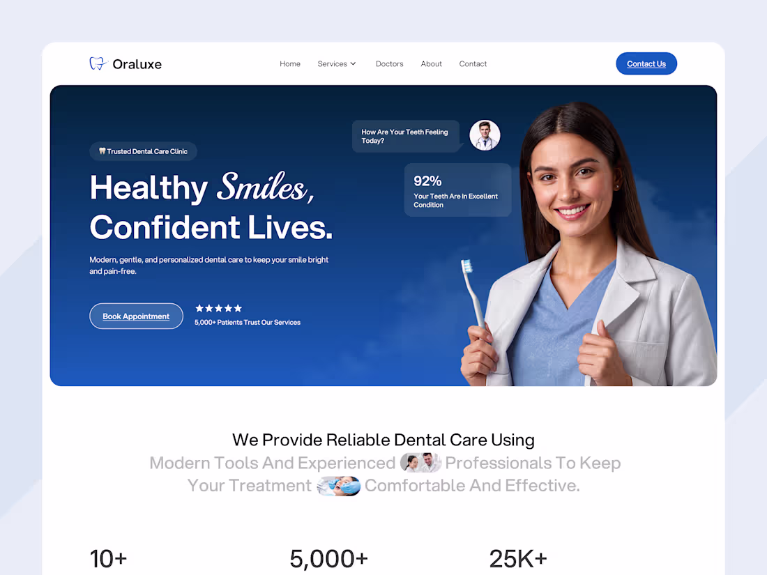 Cover image for Dental Landing page Design