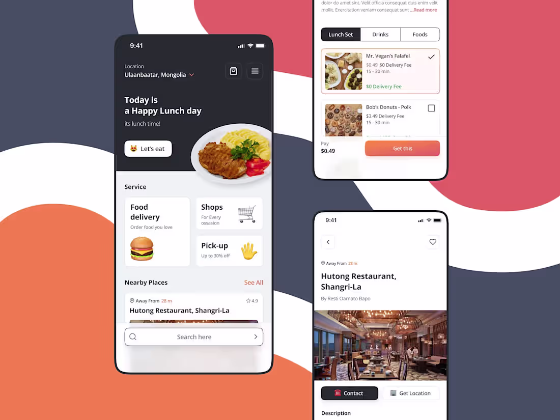 Cover image for UI Concept Design for Food delivery services