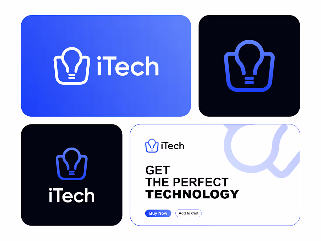 Cover image for iTech, a sleek, futuristic brand mark created for Digital Te...