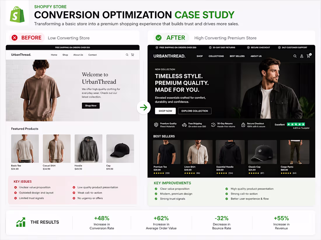 Cover image for Shopify Store Conversion Optimization Case