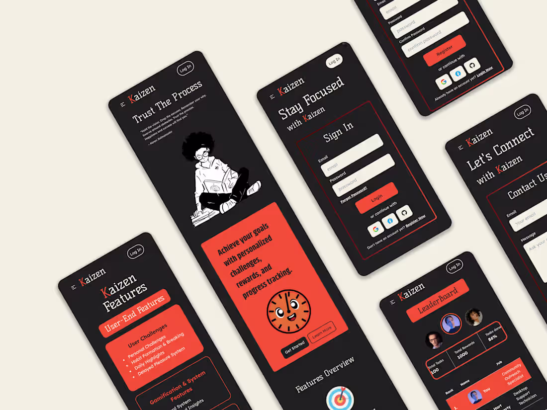 Cover image for Kaizen - Habit Tracker Mobile APP UI Design #uiux (https://w...