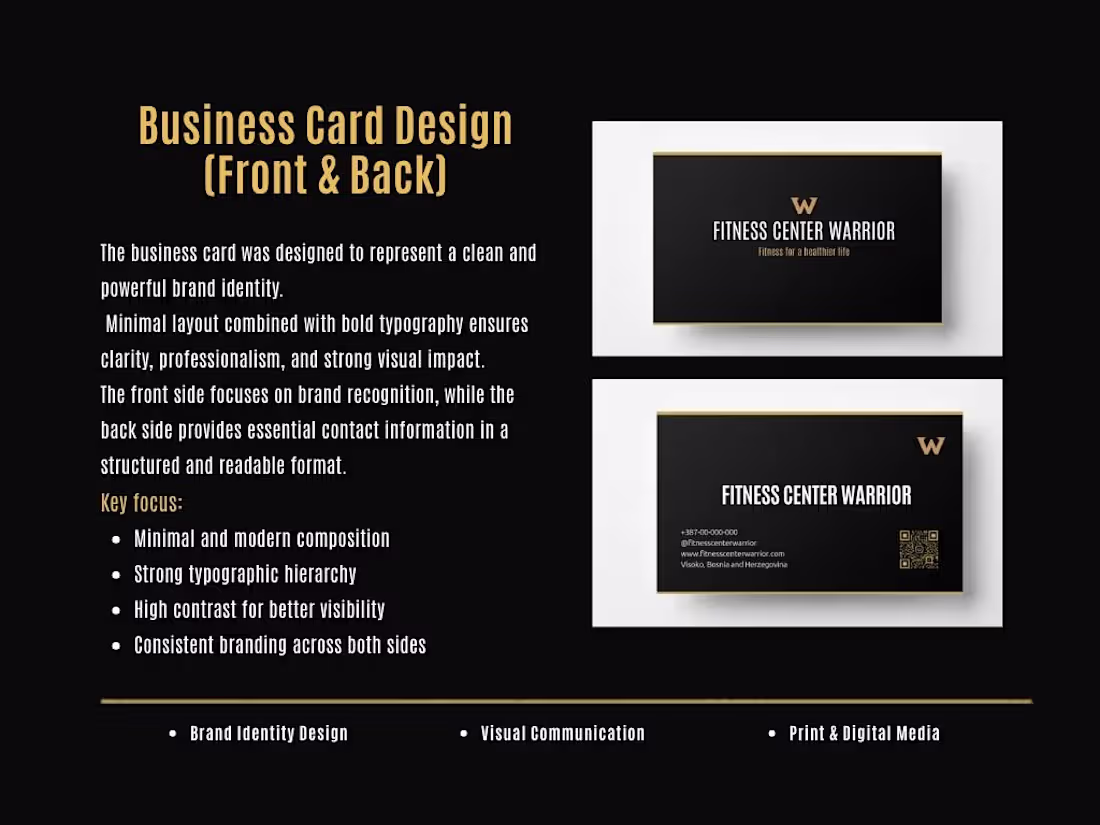 Cover image for Business Card Fitness Center Warrior