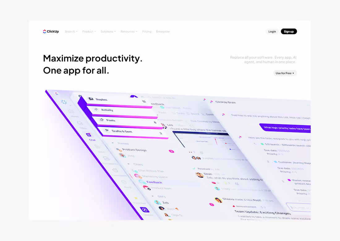 Cover image for Concept Website Redesign for Clickup