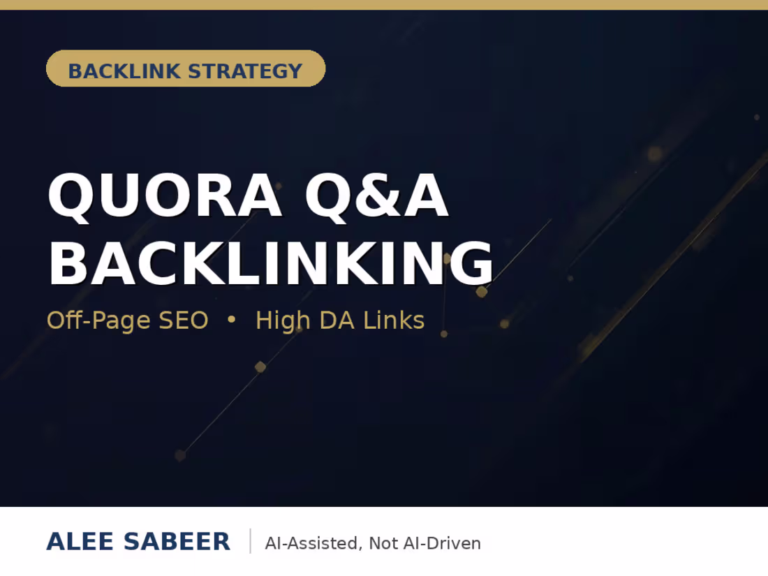 Cover image for High DA Quora Backlinks for