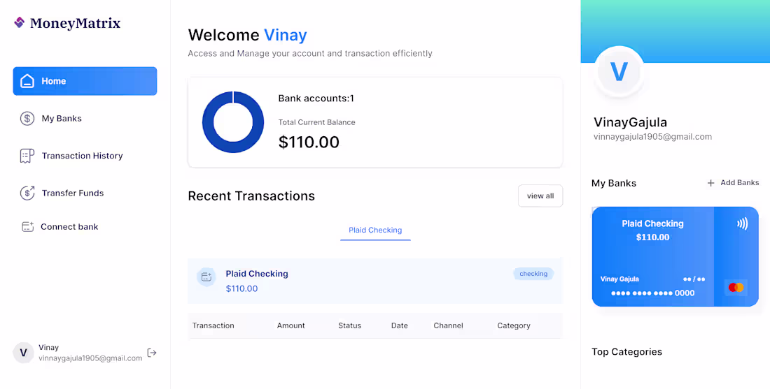 Cover image for Real-Time Banking App Development for MoneyMatrix