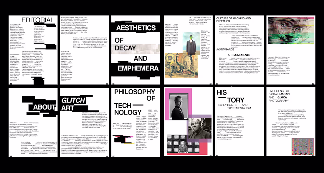 Cover image for Magazine design-glitch art