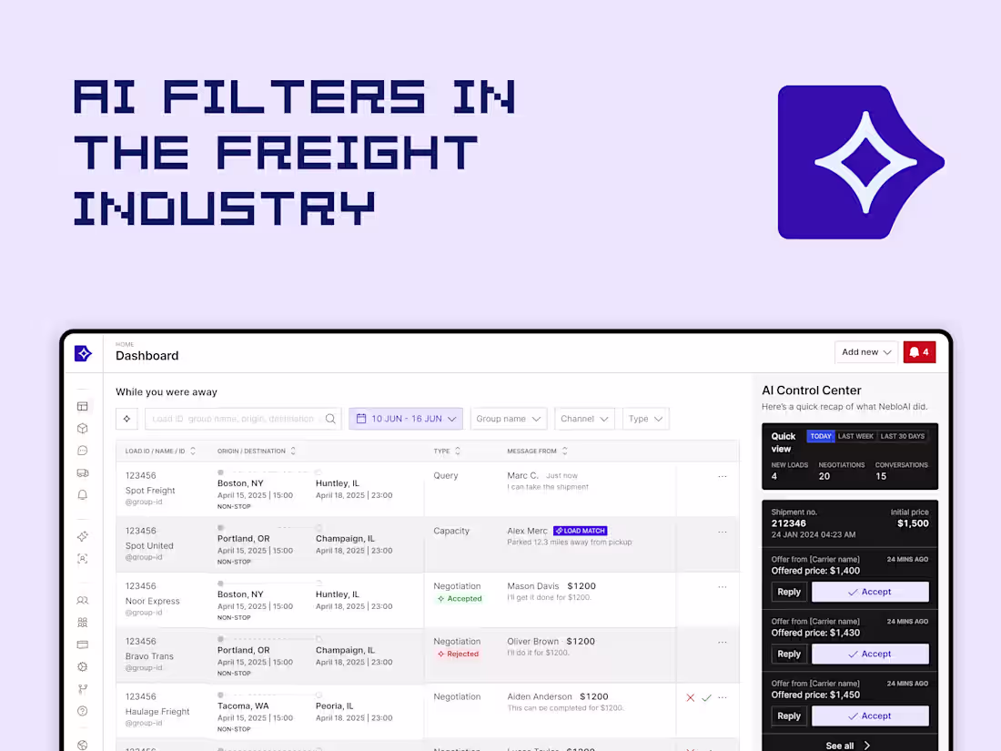 Cover image for AI-Filter for Freight management brokerage