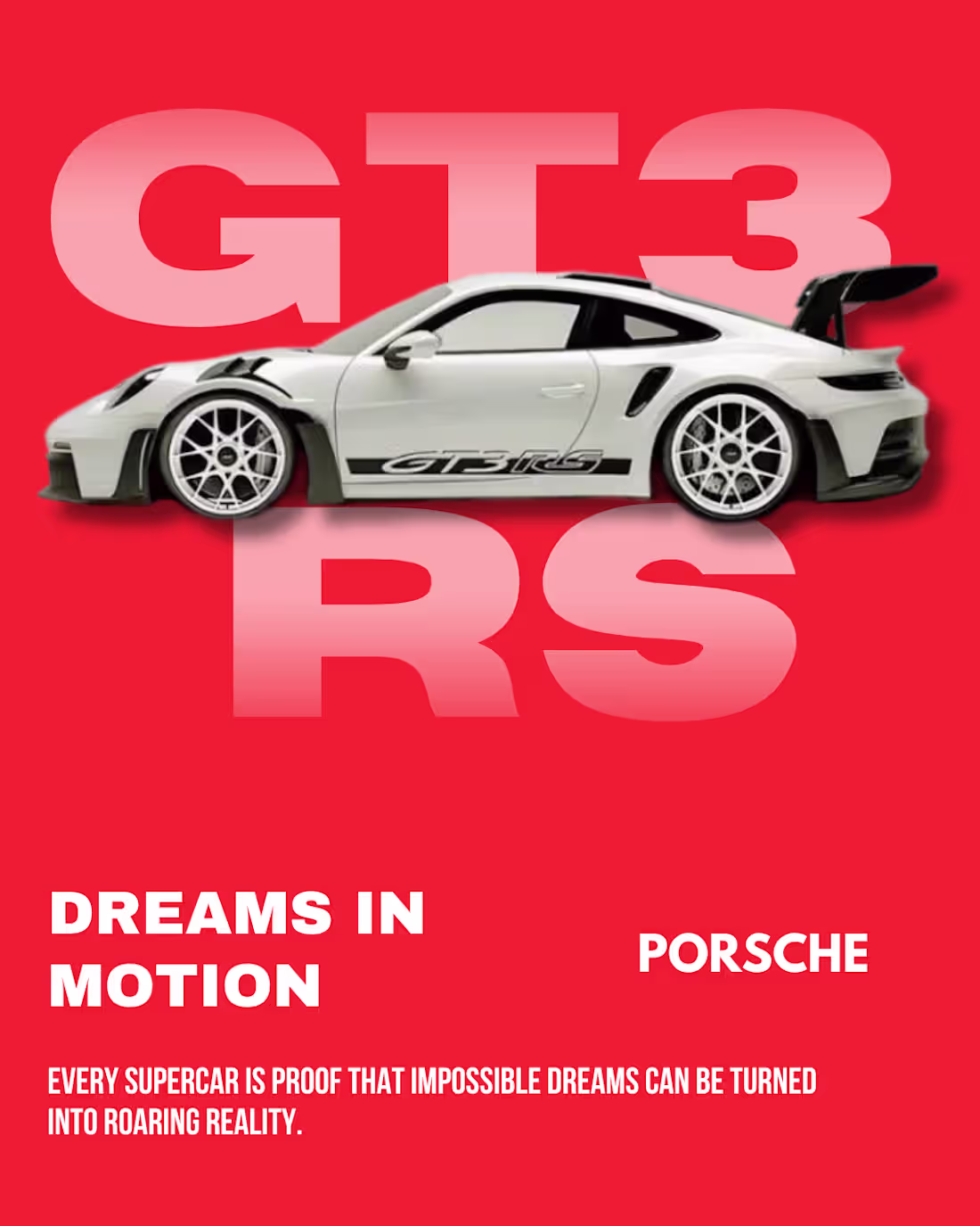 Cover image for Porsche GT3 RS Poster
Motivational supercar