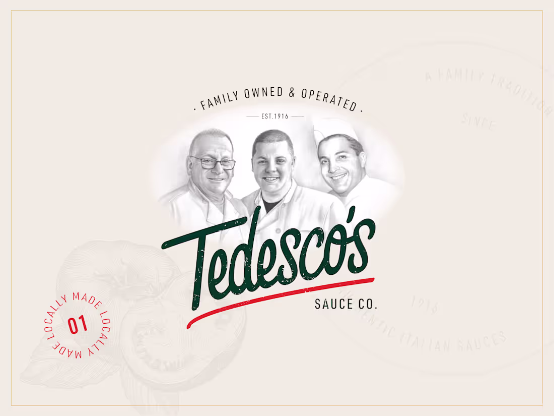 Cover image for Tedesco's Sauce Co | Brand Strategy & Logo Design