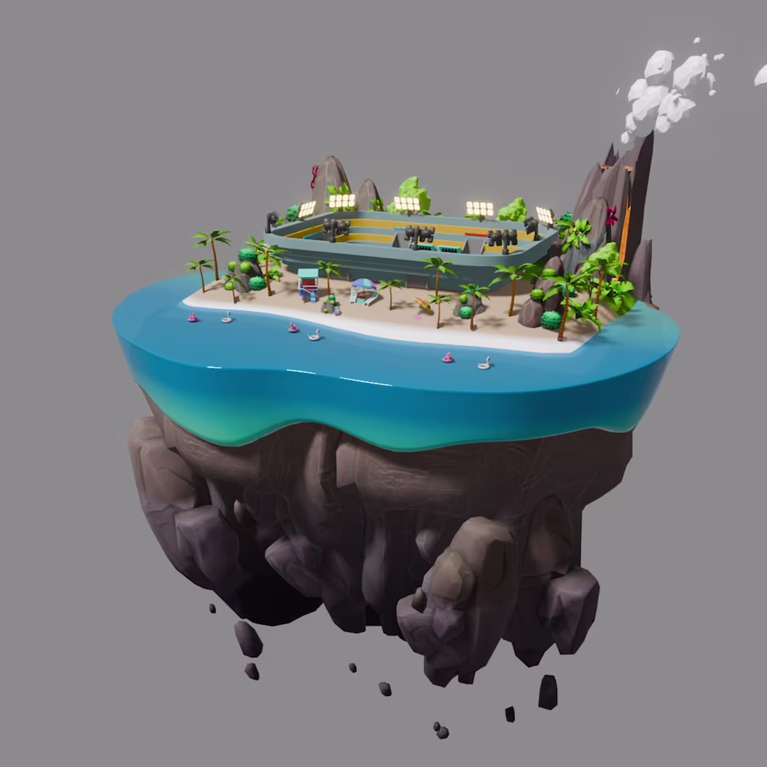 Cover image for 3D floating island of different