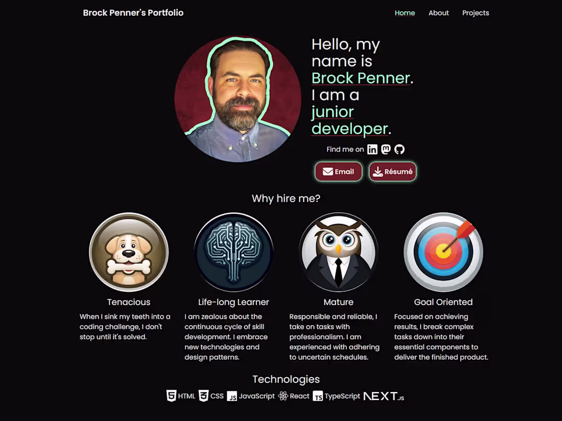 Cover image for Brock Penner's Portfolio Website