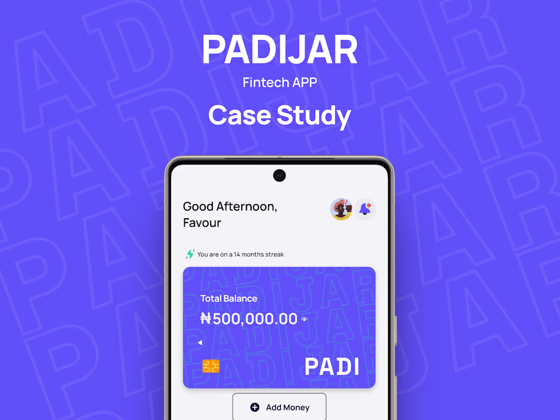 Cover image for PadiJar - Fintech App UIUX Case Study