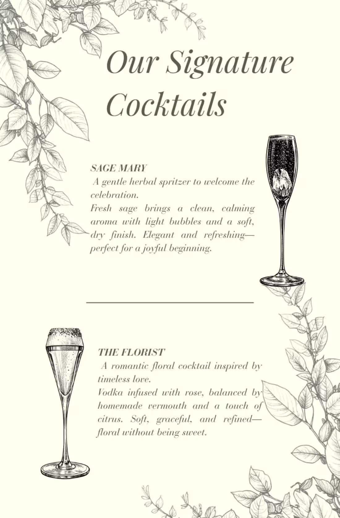 Cover image for Elegant Beverage Menu Design for