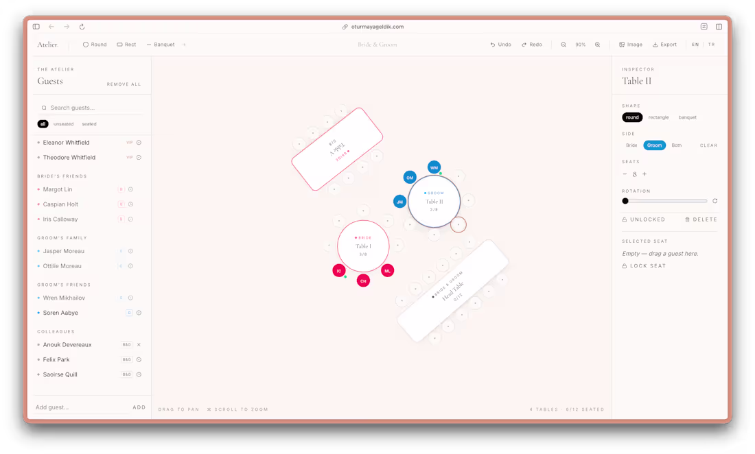 Cover image for Built a wedding seating planner