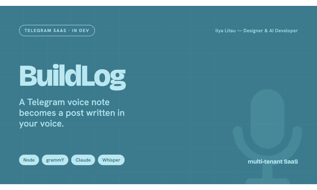Cover image for BuildLog — a multi-tenant Telegram